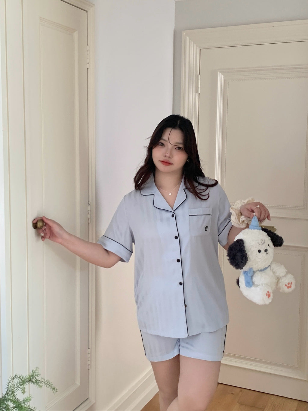 Chillday Short Pajama Set - Baby Blue