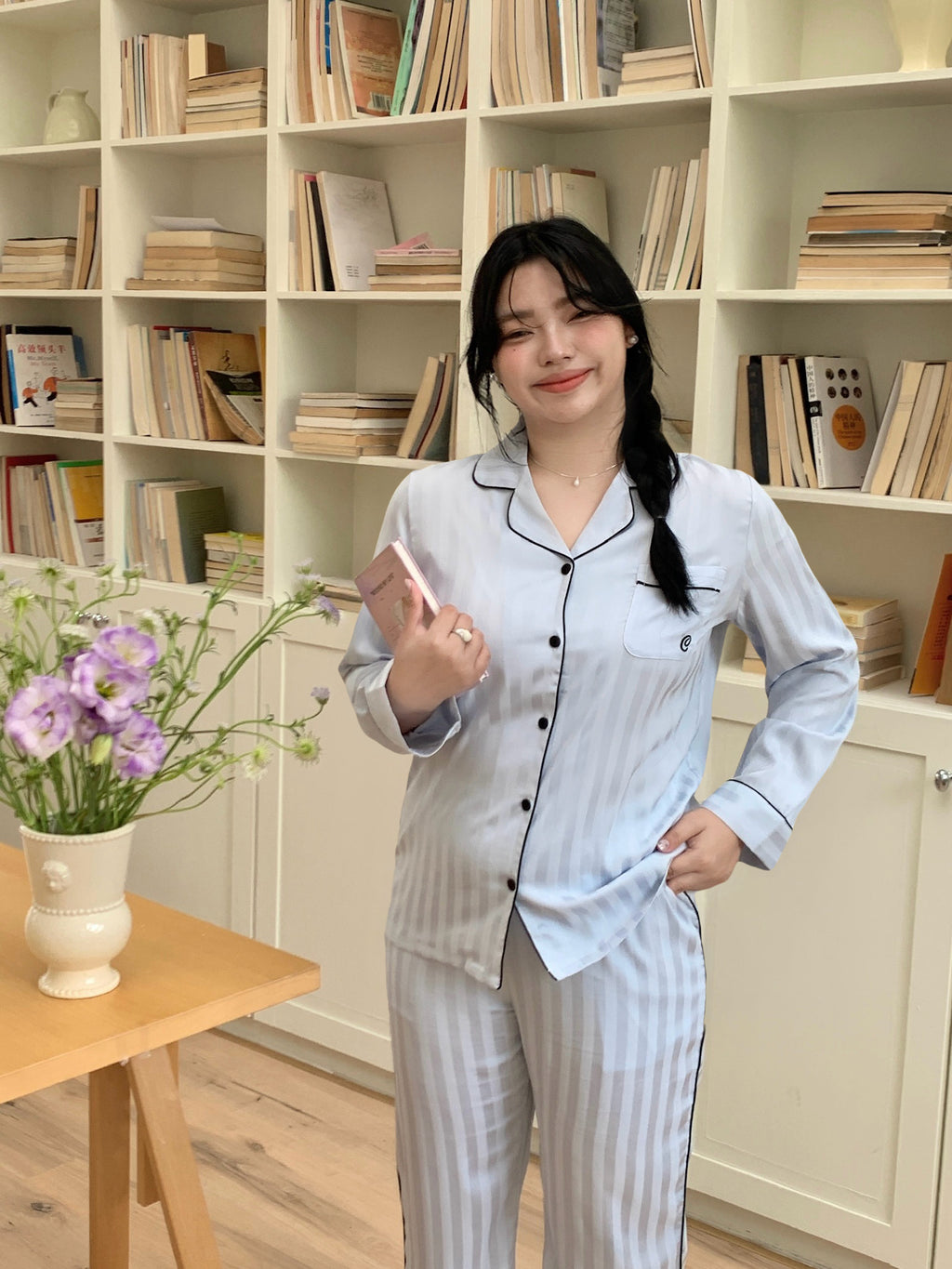 Chillday Long Pajama Set - Baby Blue