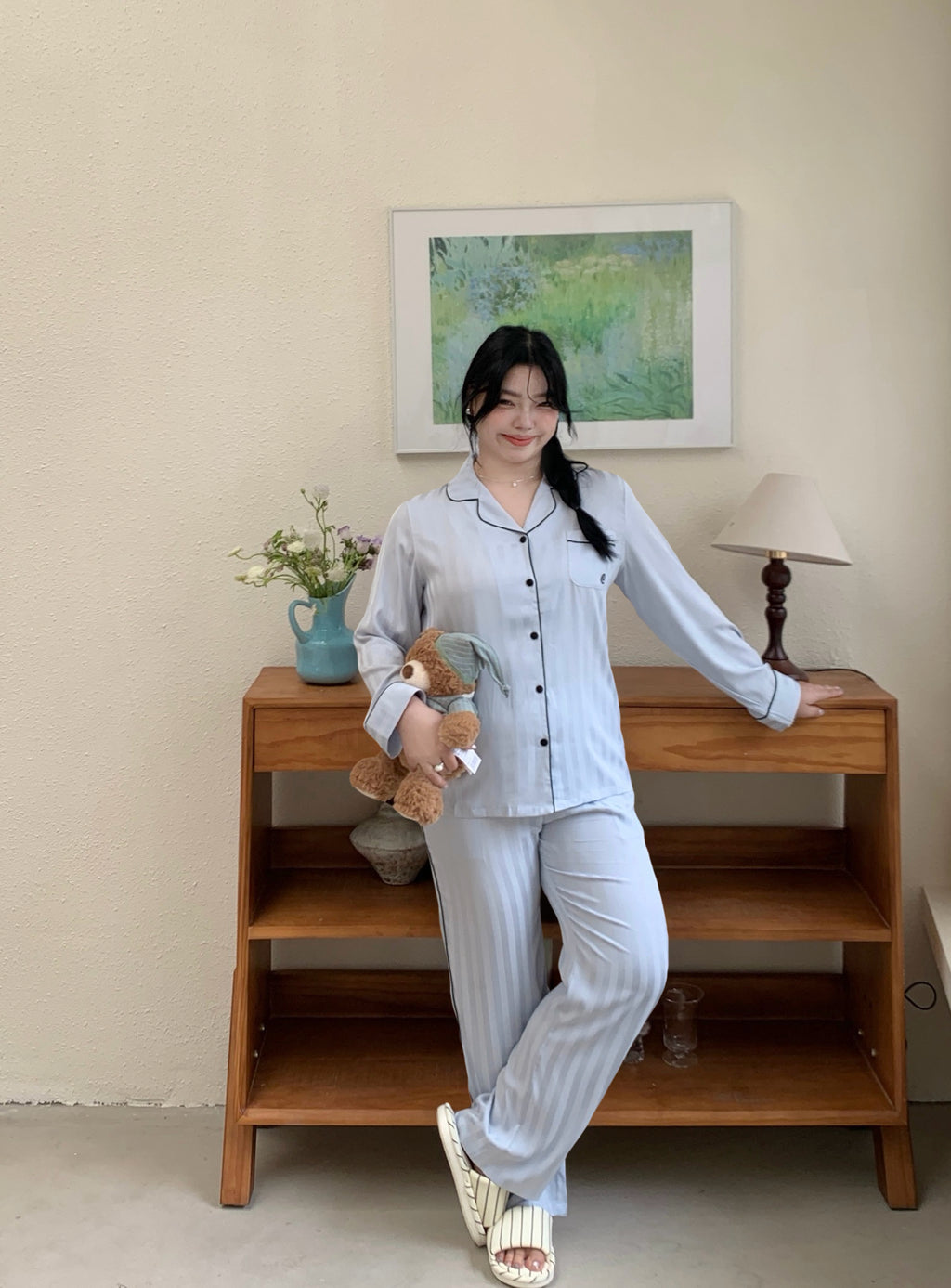 Chillday Long Pajama Set - Baby Blue