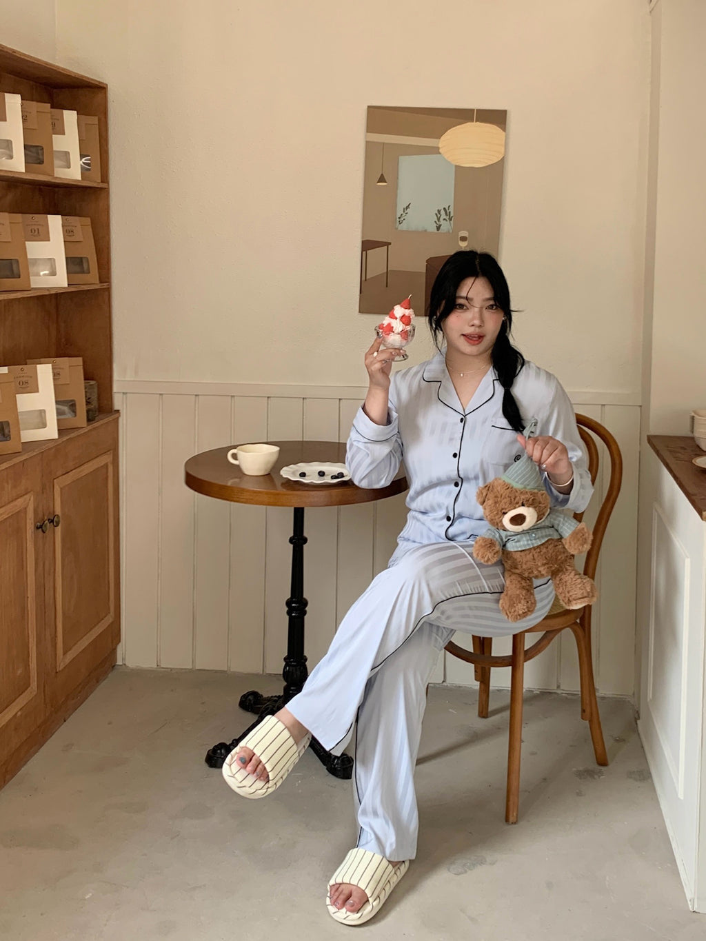 Chillday Long Pajama Set - Baby Blue