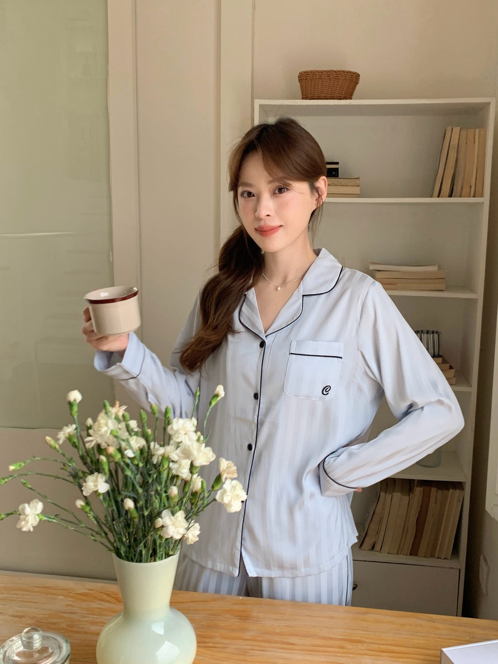 Chillday Long Pajama Set - Baby Blue
