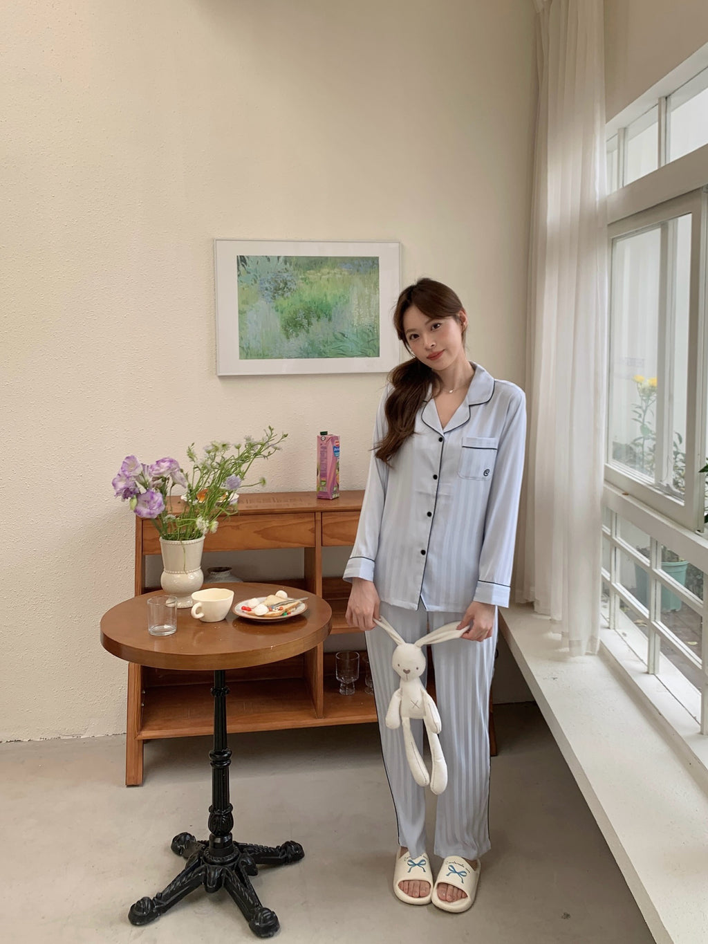 Chillday Long Pajama Set - Baby Blue