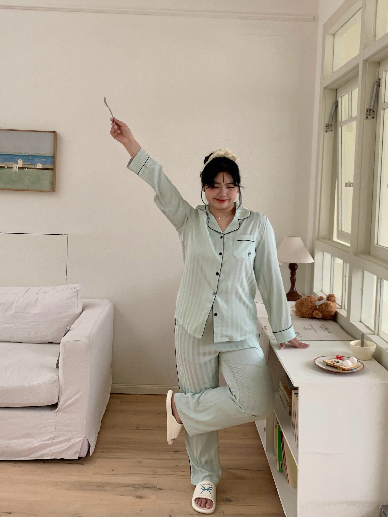 Chillday Long Pajama Set - Baby Green