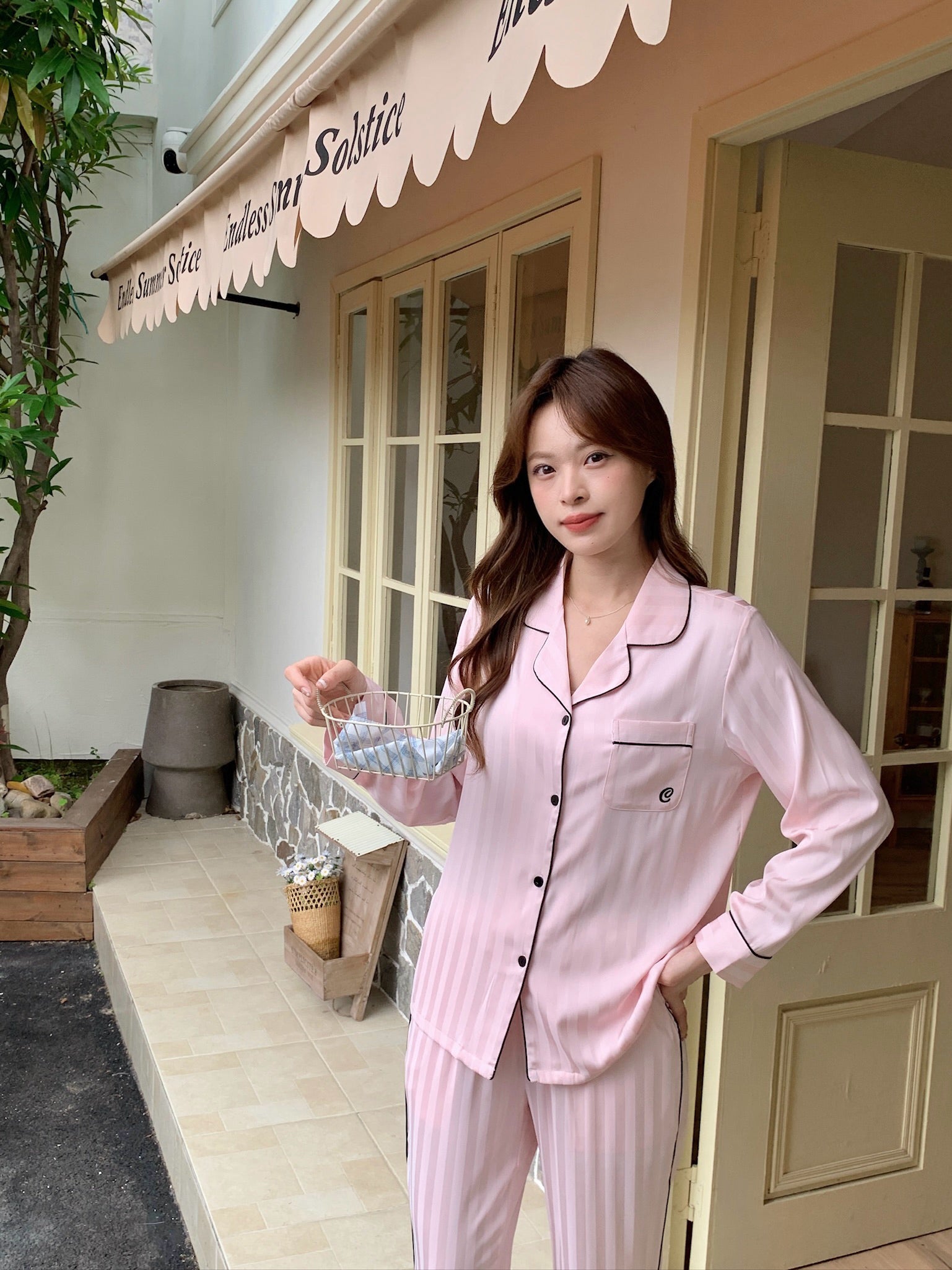 Chillday Long Pajama Set - Pink