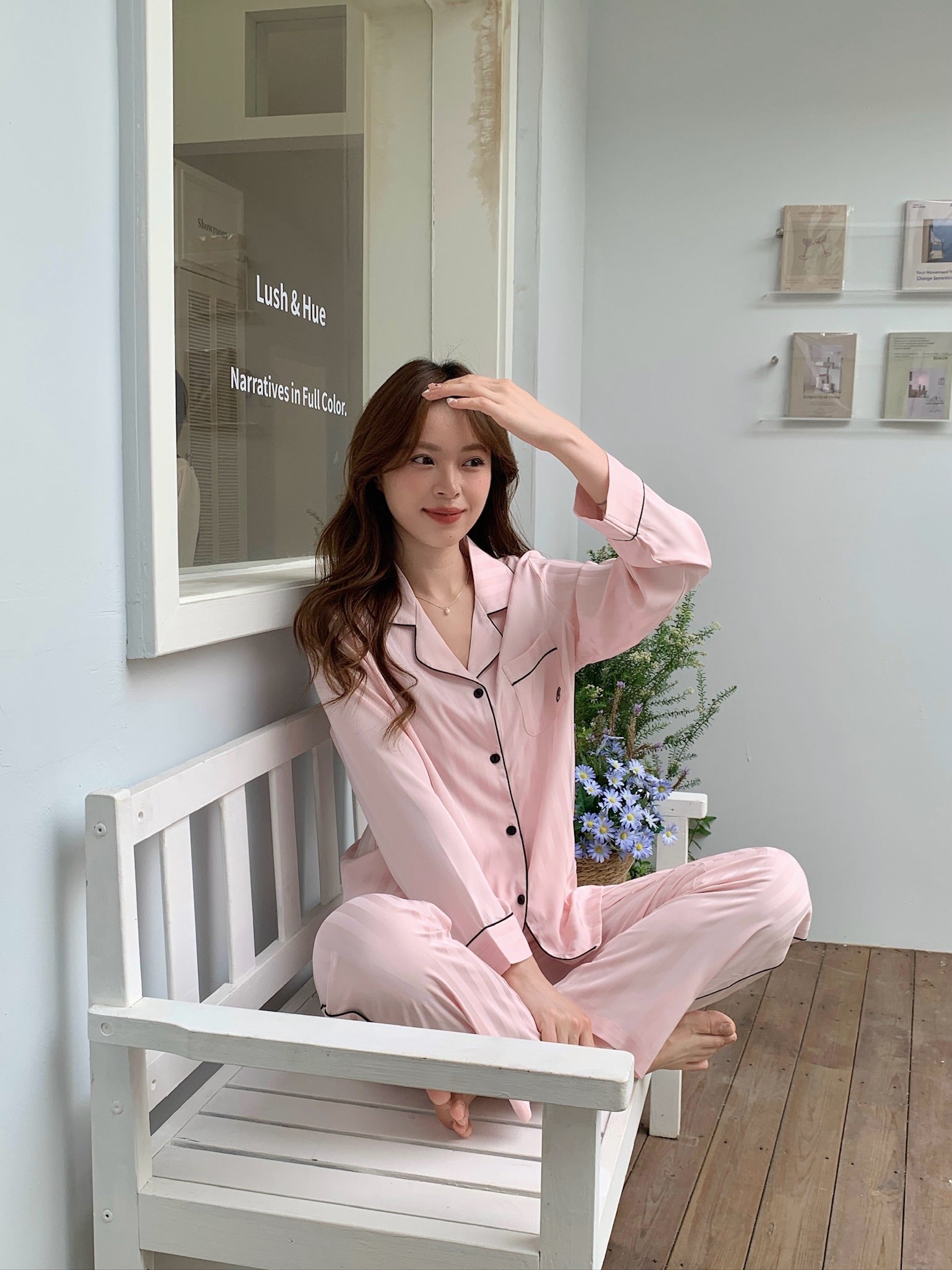 Chillday Long Pajama Set - Pink