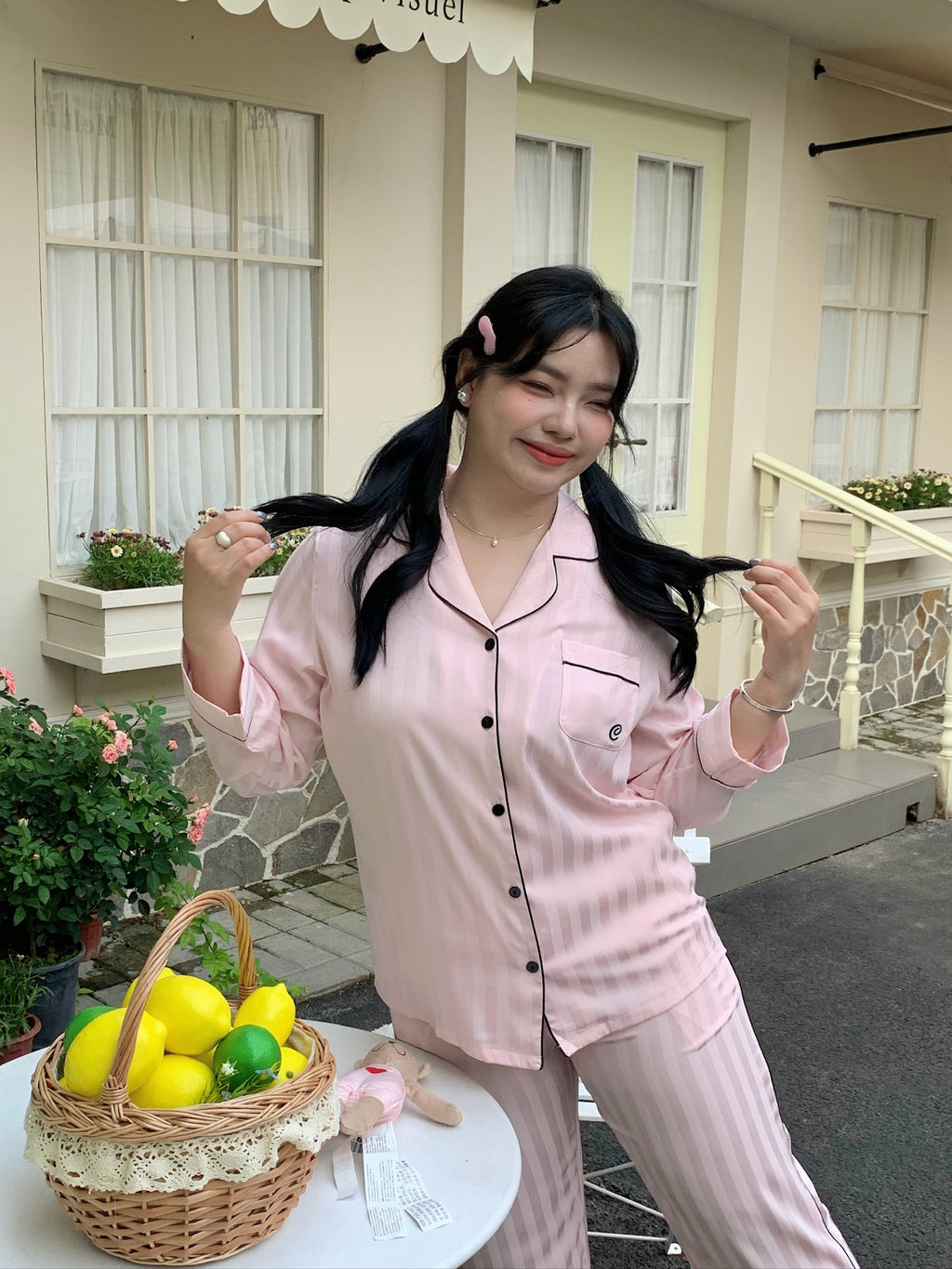 Chillday Long Pajama Set - Pink