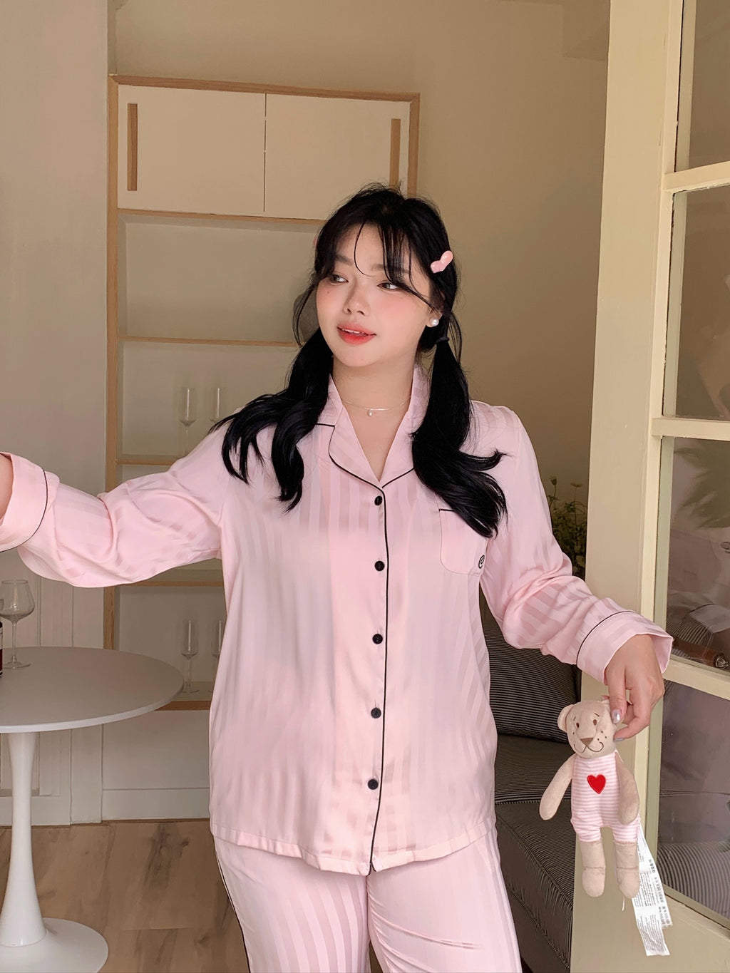Chillday Long Pajama Set - Pink