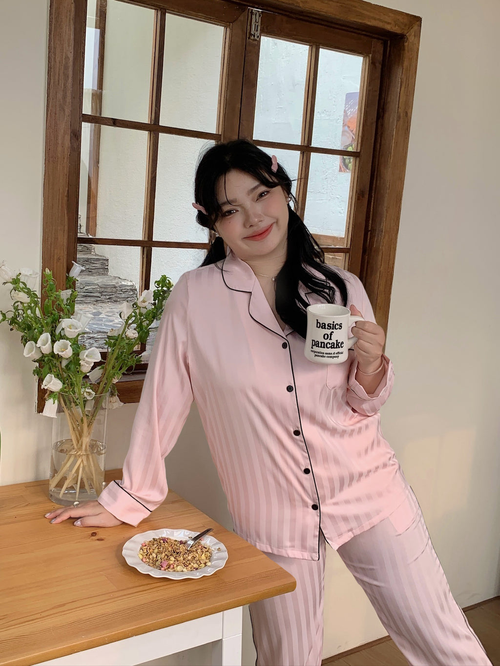 Chillday Long Pajama Set - Pink