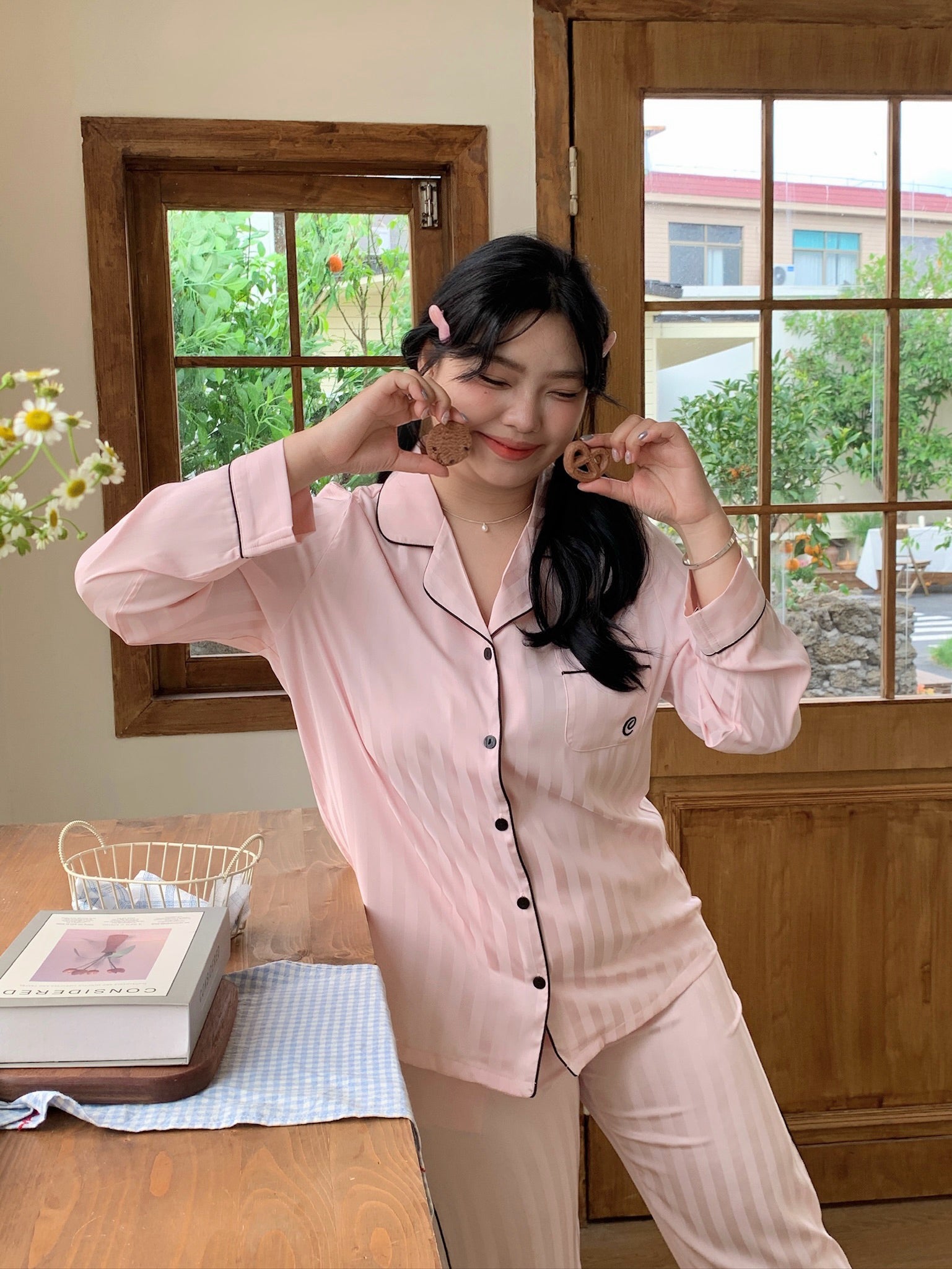 Chillday Long Pajama Set - Pink