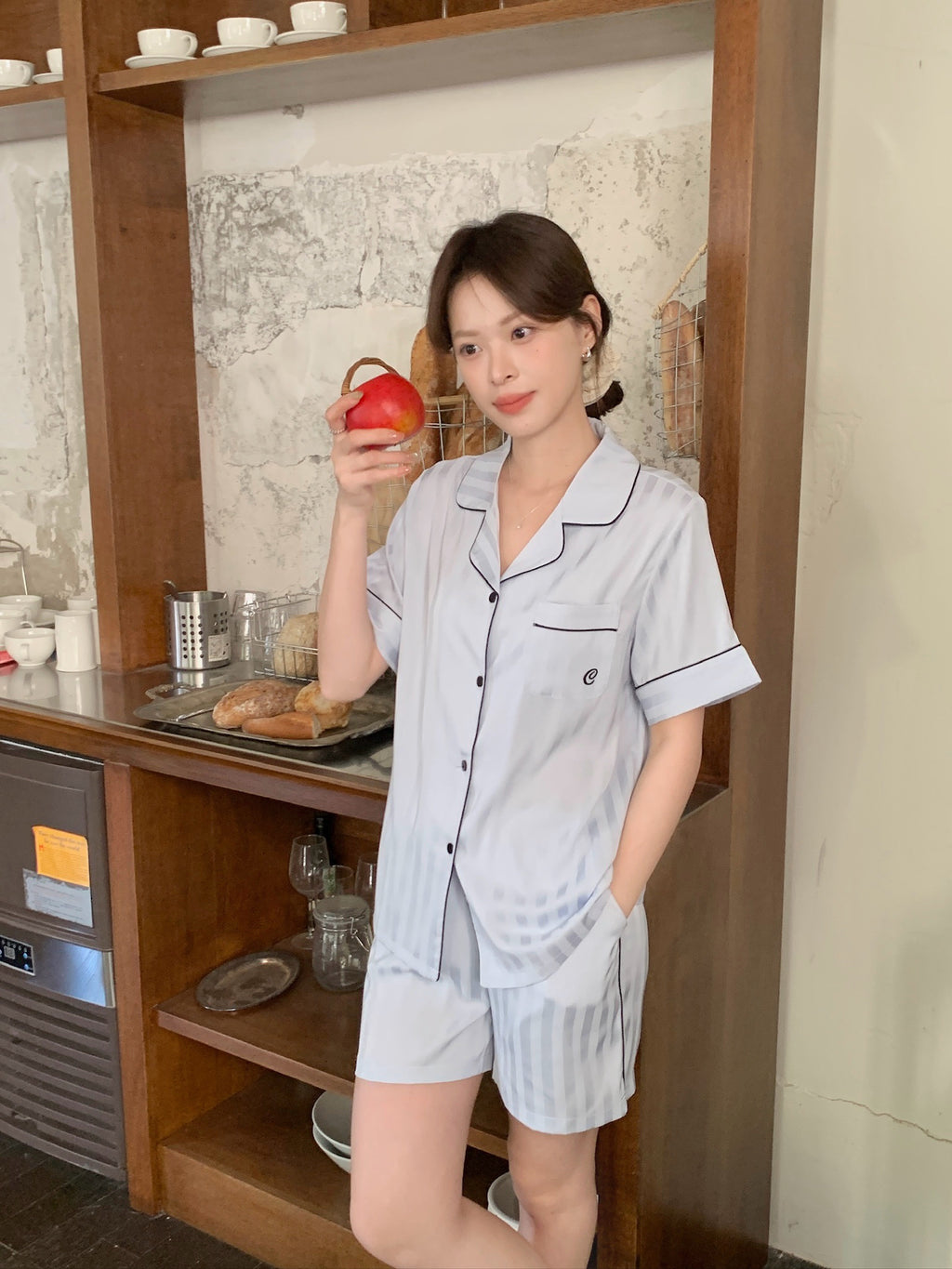 Chillday Short Pajama Set - Baby Blue