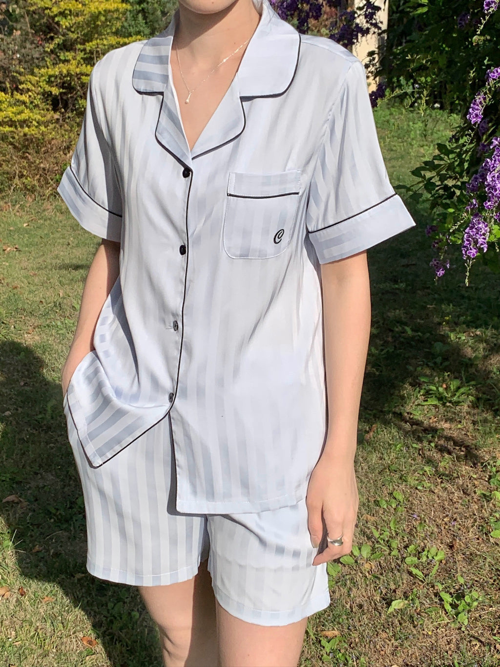 Chillday Short Pajama Set - Baby Blue