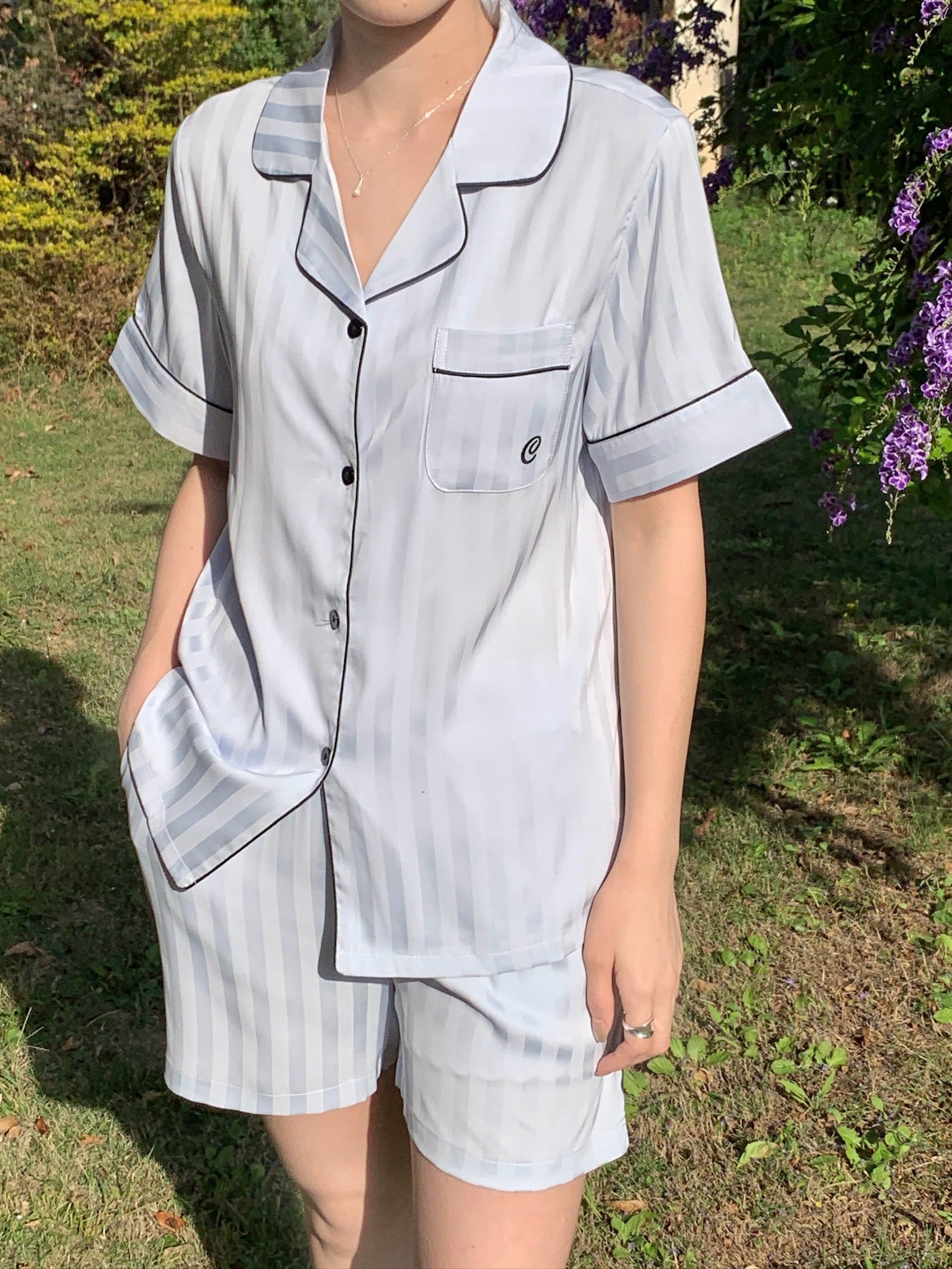 Chillday Short Pajama Set - Baby Blue