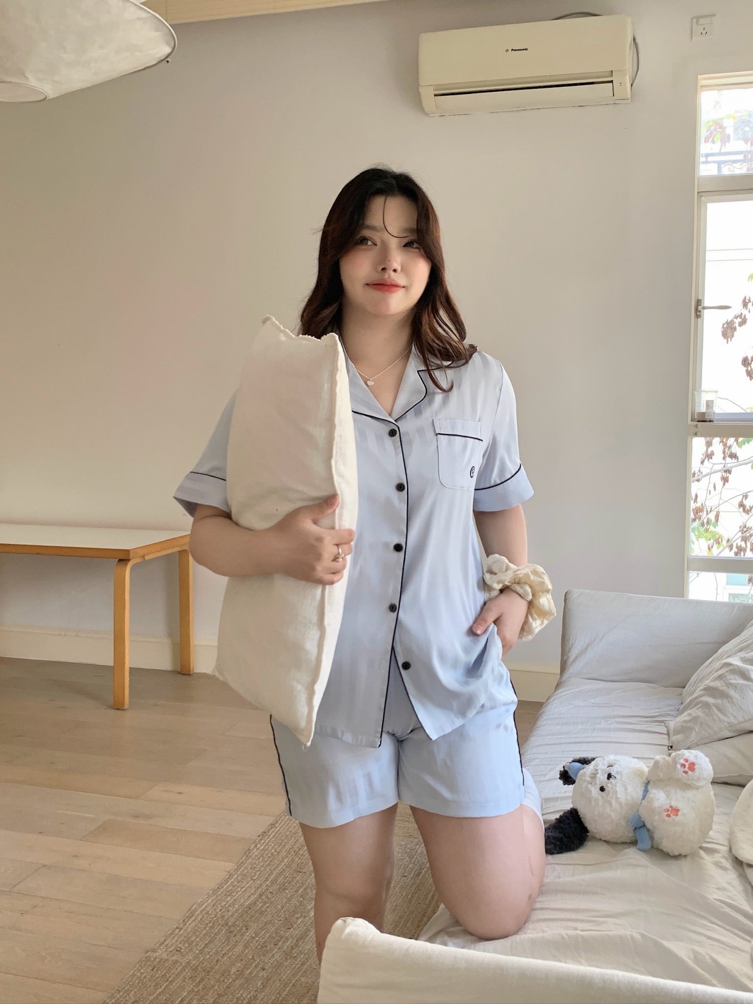 Chillday Short Pajama Set - Baby Blue