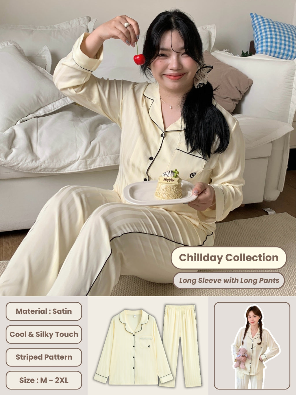 Chillday Long Pajama Set - Baby Yellow