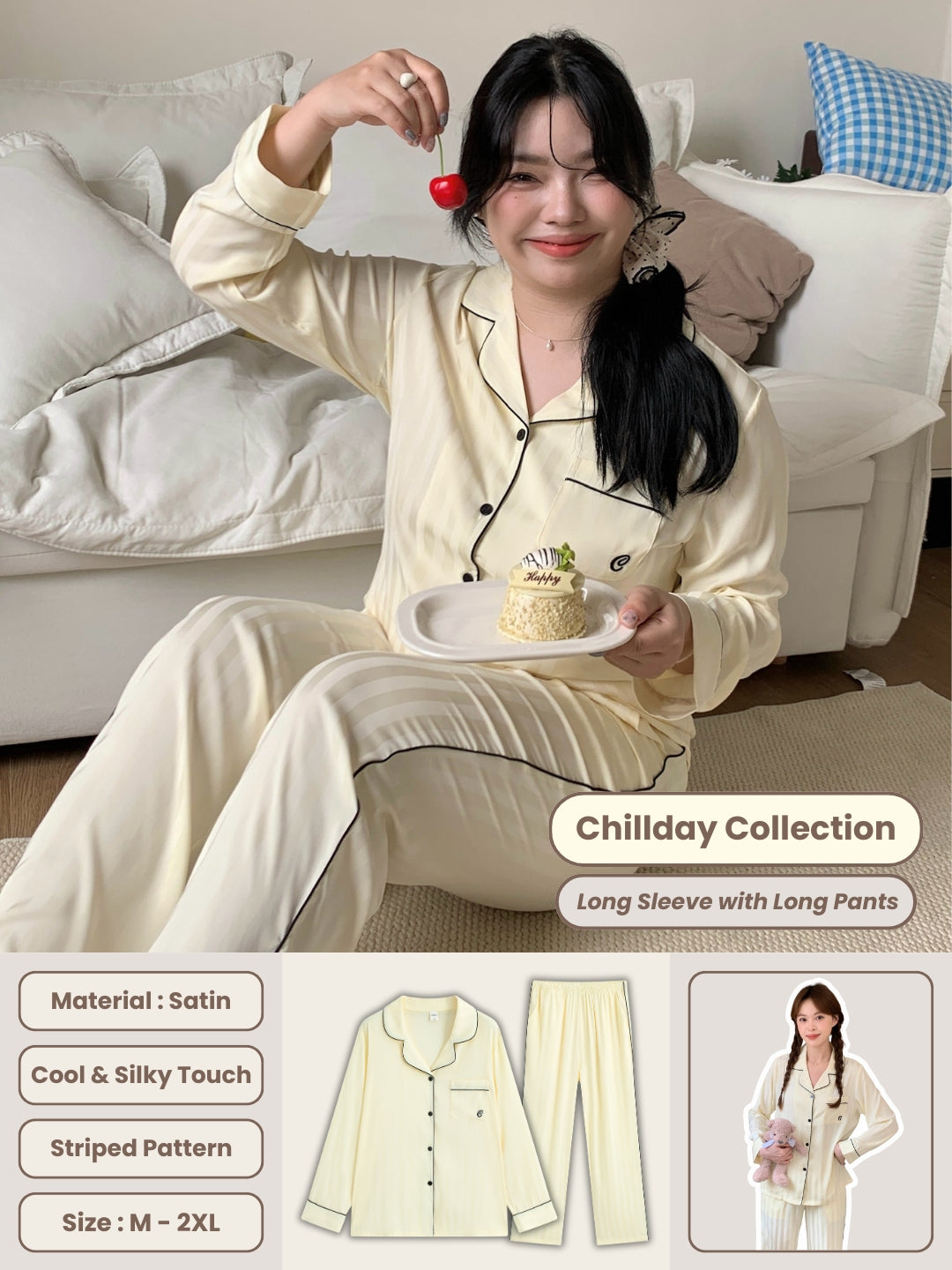 Chillday Long Pajama Set - Baby Yellow