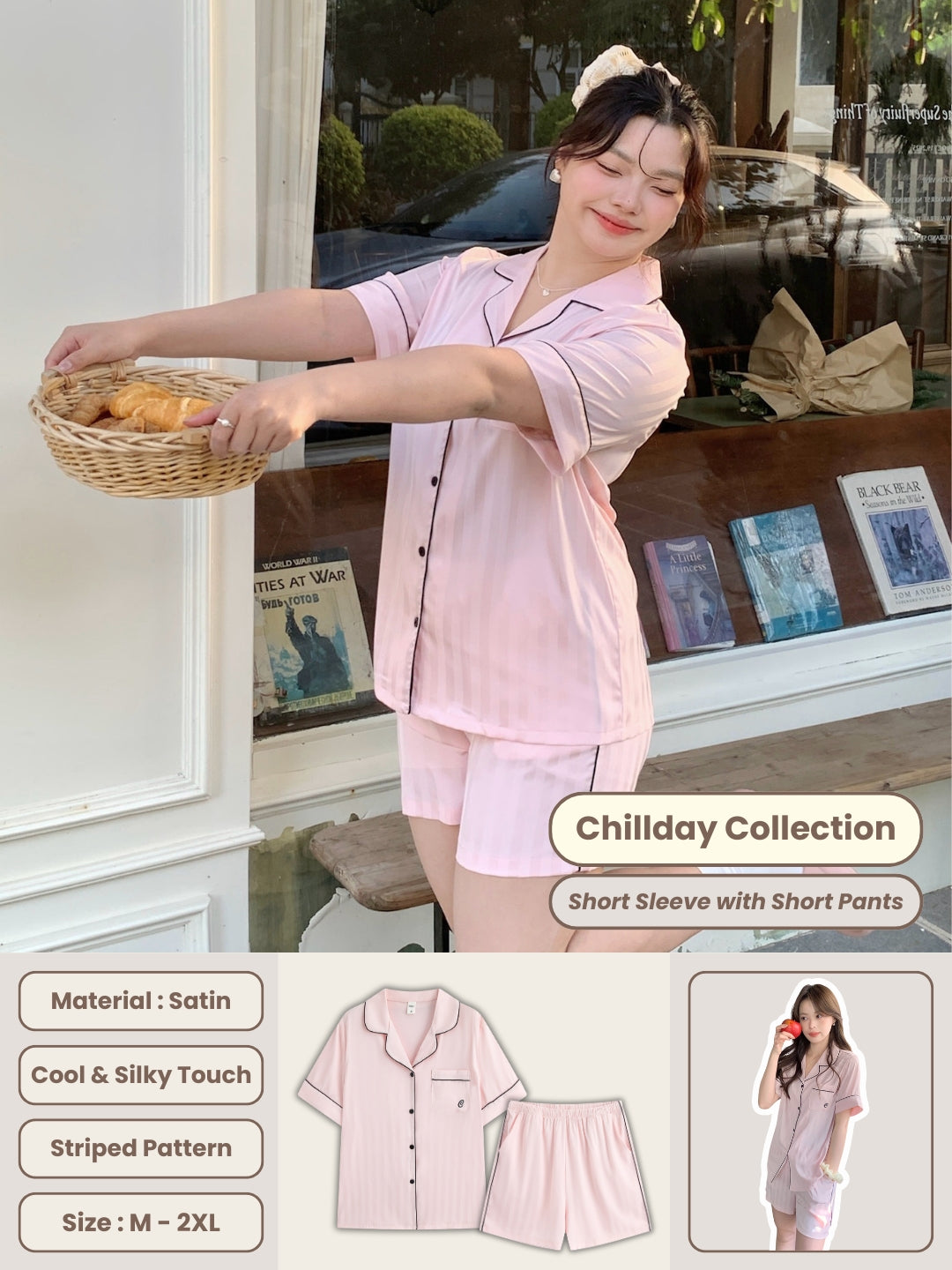 Chillday Short Pajama Set - Pink