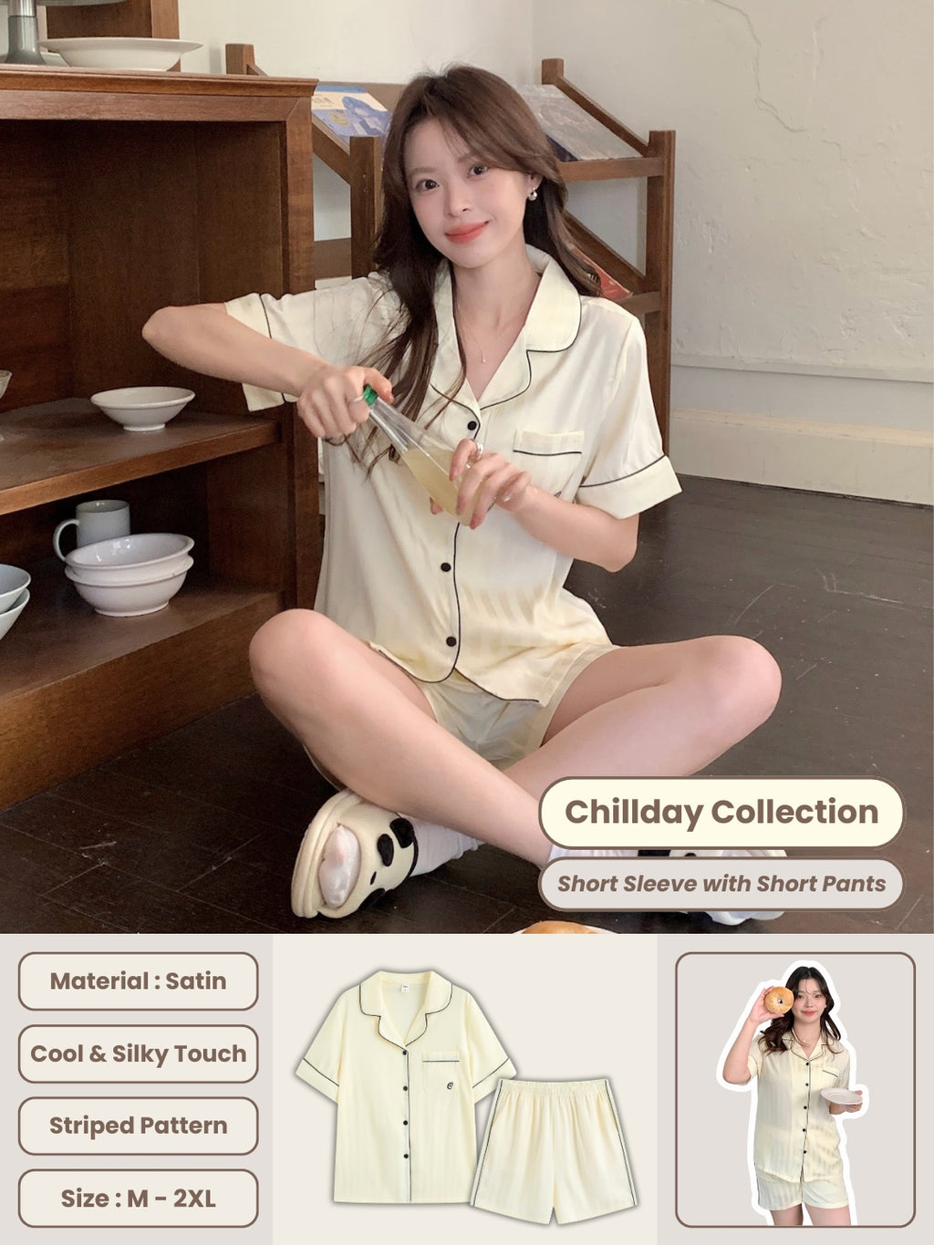 Chillday Short Pajama Set - Baby Yellow