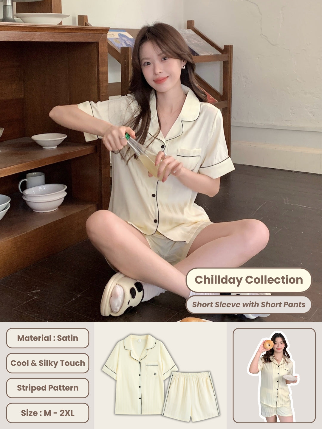 Chillday Short Pajama Set - Baby Yellow